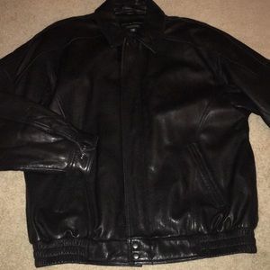 Black leather coat